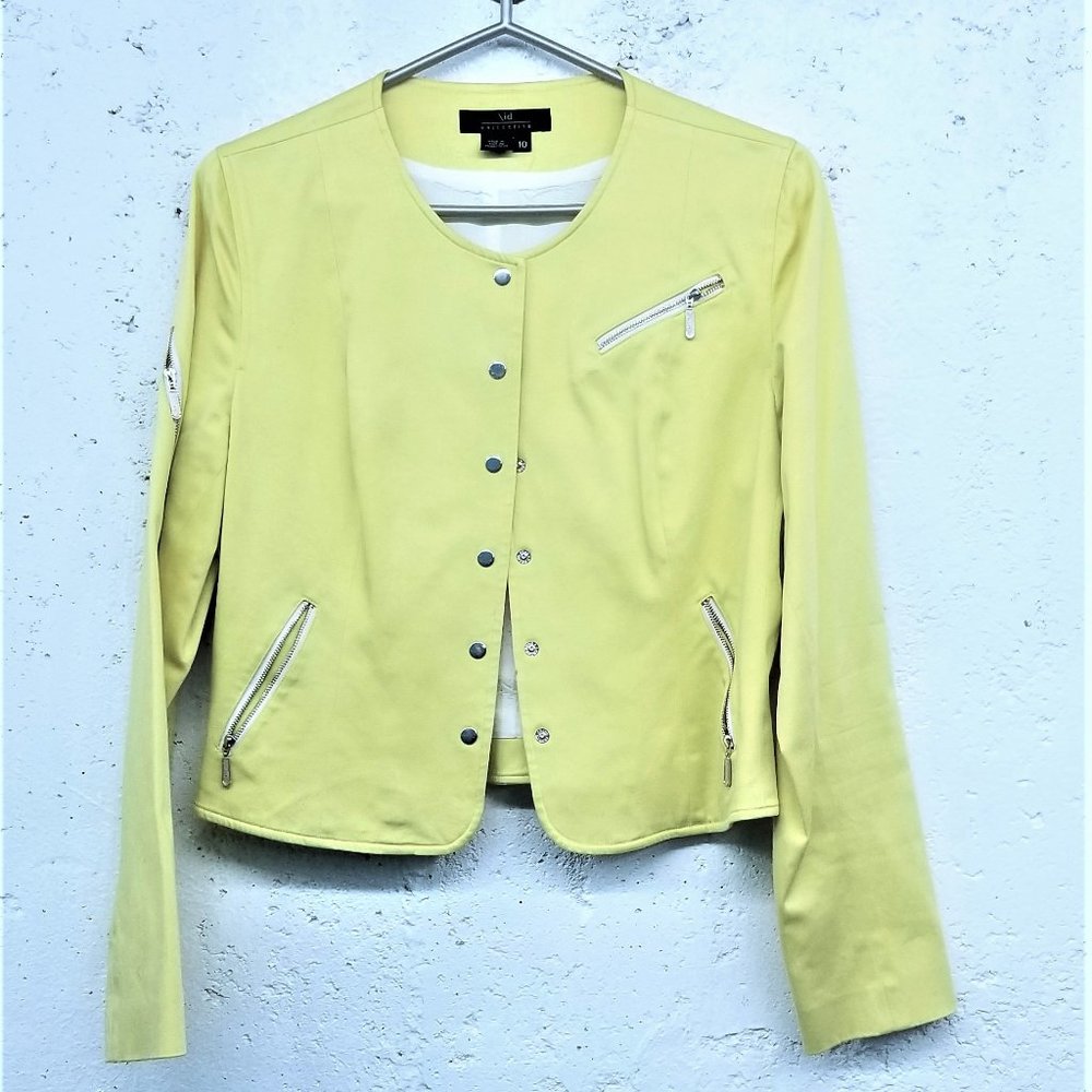 ID Collection Yellow Cropped Long Sleeve Jacket, size 10
